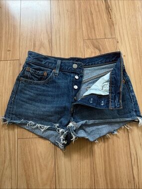 Levi's Dark Blue Denim Cutoff Shorts